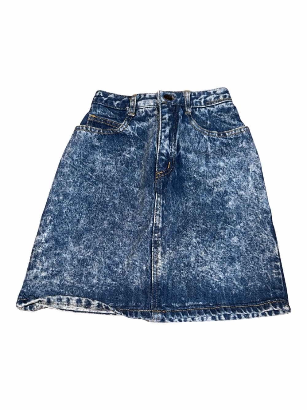 Guess Acid Wash Denim A-Line Skirt - Blue